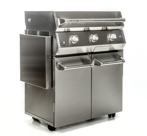 cart 30 3 600x555 - Grill gazowy INOX 30 ze stali nierdzewnej z podstawą i płytą kuchenną ze stali nierdzewnej