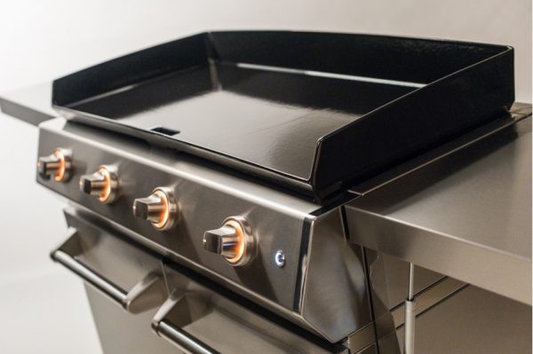 inox 20 3 600x399 - Grill gazowy Matte 20 czarny z podstawą z żeliwną płytą kuchenną