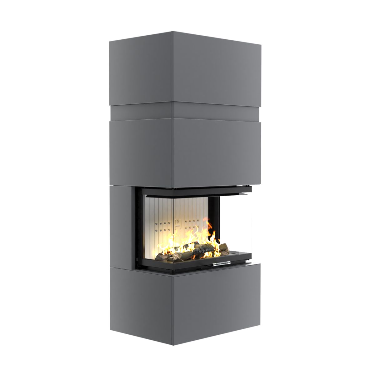 Wkład kominkowy z płaszczem wodnym DEFRO RIVA LA G SHORT 22kW Czarny BOX TRI80x35x53.G BG Obudowa szary RAL70212 - Wkład kominkowy z płaszczem wodnym DEFRO RIVA LA G SHORT 22kW Czarny